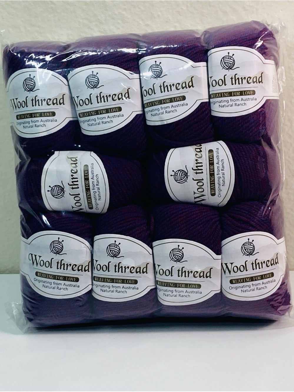 NEW ~500g Total Weaving for Love 98% Fine Wool 2% Polyester col. Eggplant Dapple